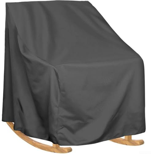 Wasserdichte Abdeckung für Schaukelstuhl, Terrassenmöbel-Schutz mit seitlichen Griffen, wetterbeständig, strapazierfähig, mit verstellbarem Kordelzug, 70 x 83 x 99 cm, Schwarz