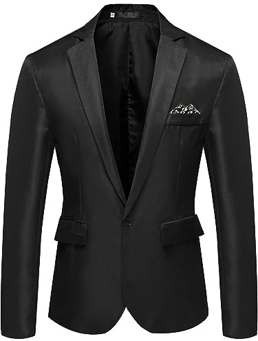 Sommer Sakko Herren Leicht, Anzug Jacke Herren, Leinenjacke Mit Knopfleiste Vorne Blazer Jackett Einfarbig Herrenblazer Lässig Anzugsakko Atmungsaktiv Sportsakko Regular Fit Für Hochzeit & Freizeit