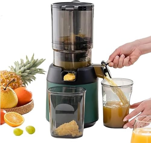 Portable Juicer - 300W Cold Press Masticating Juicer with 13cm Feed Chute - Professional Slow Speed Fruit and Vegetable Juicer