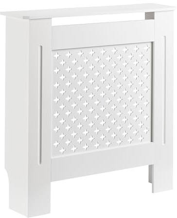 Toboli Heizkörperverkleidung weiß 78 x 19 x 82 cm, Heizkörperabdeckung aus MDF, Holzverkleidung für Heizkörper, Heizung stilvoll verkleiden