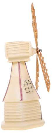 Homoyoyo American Country Style White Mini Windmill Model Ornament Home Decor Tabletop Decorative Windmill for Bookshelf and Living Room Accent