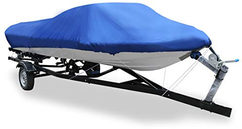 sourcing map 14-16ft 210D Abdeckplane Boot wasserdicht Angeln V-Gestalt Blau 540 x 290cm