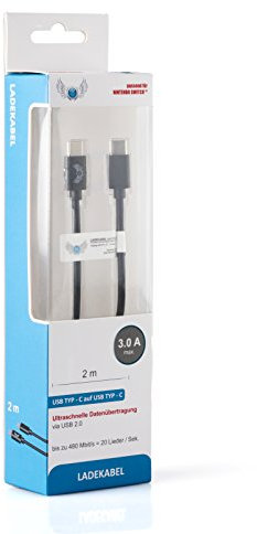 SKGAMES Nintendo Switch Ladekabel 2m, USB-C auf USB-C Schwarz