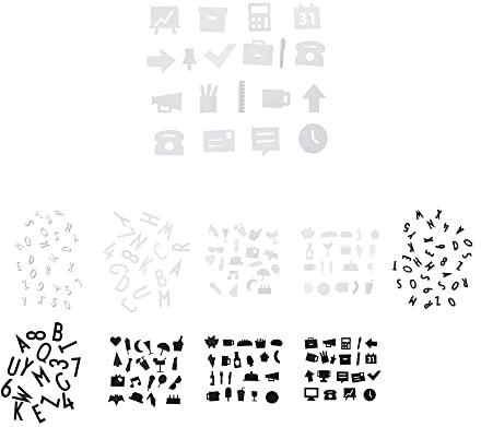Design Letters Office Icons für Message Boards, 20 Stück (Weiß) - Fügen Sie der Kommunikation auf dem Briefbrett eine spielerische Dimension hinzu. Scharfes Design der grafischen Symbole