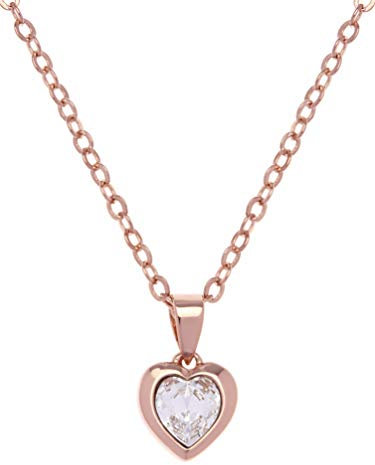 Ted Baker Hannela Crystal Heart Pendant Necklace For Women (Rose Gold/Crystal)