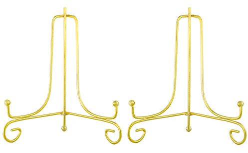 Tincogo Gold Metall Tellerständer Tellerhalter Eisen Staffelei Display Ständer für Schüssel Teller Kunst Foto Bilderrahmen (6 Zoll)