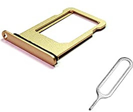 TechZone Replacement Nano Sim Card Tray Slot Holder for Apple iPhone 7 Gold and Sim ejector Tool