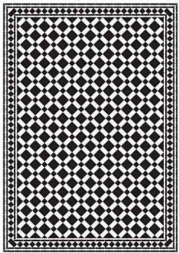 Melody Jane Dolls House Emporium Mono Victorian Tile Floor Black & White Gloss Card Sheet
