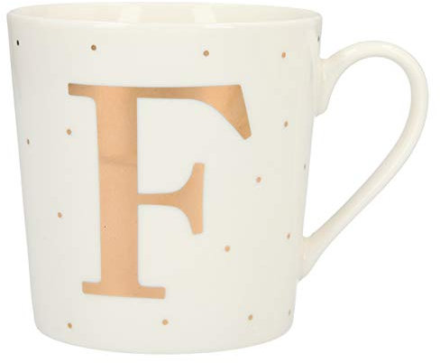 Depesche 5909.031 - Tazza con manico, in porcellana, 300 ml, con scritta F