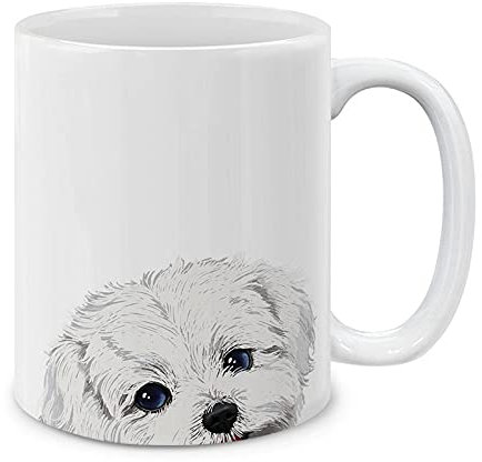 MUGBREW Maltese Dog Ceramic Coffee Mug Tea Cup, 11 OZ