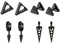 Aroncent 4 Paare Dreieck Ohrringe Triangel Ohrstecker Creolen Geometrie Ohrschmuck Herren Damen, Silber Gold Schwarz
