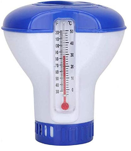 Cihely Pool Dosierschwimmer, Chlor Schwimmer Pool chemischen Spender Chlor Dosierer mit Thermometer und Einstellbar Belüftungsöffnungen für Innen- und Außenpools, 5 inch