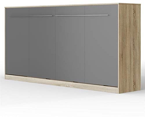 SMARTBett Schrankbett Standard Eiche Sonoma/Anthrazit 90 Horizontal