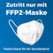 3 Stück Aufkleber FFP2 | Zutritt nur mit FFP 2 Maske | 17 x 17 cm | Mundschutz Aufkleber (Blau)
