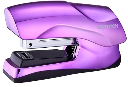 Bostitch Office Heavy Duty Stapler, 40 Sheet Capacity, No Jam, Half Strip, Fits into the Palm of Your Hand, For Classroom, Office or Desk, Metallic Purple