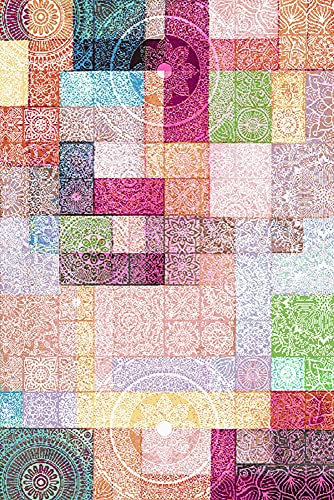 Gino Falcone | Cosima Teppich Muster | 70% Polyester 30% Baumwolle | maschinell gewebt | Farbe: Bunt Pastell | 80x160cm
