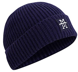 Manufaktur13 Heavy Knit Beanie - Wintermütze, Strickmütze, Ribbed, warme Mütze für Herren & Damen (M13) (Navy)