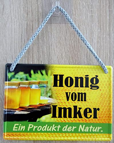 vielesguenstig-2013 Hängeschild Türschild Schild 16x11cm - Honig vom Imker Produkt der Natur Bienen