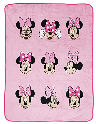 Jay Franco Disney Minnie Mouse Viele Gesichter 130cm x 150cm superweiche Decke
