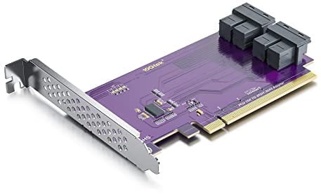 10Gtek® PCIe 3.0 X16 zu SFF-8643 Adapter für U.2 SSD, X16, (4) SFF-8643, mit Low-Profile Bracket, Support Windows 10/2016/2019, REHL/Cent0S 7/8, VMware ESXi 6/7, Ubuntu Linux 18/20/21, etc.