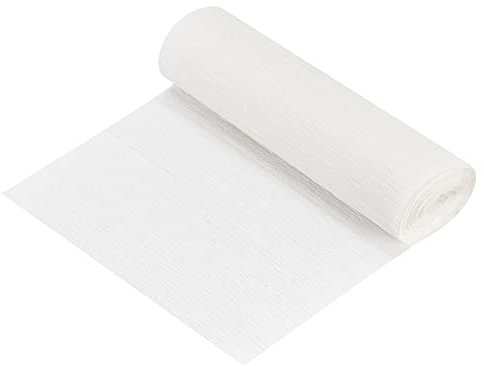 sourcing map Krepppapier 15 x 250 cm Crepe Paper Kräuselpapier Seidenpapier Floristenkrepp Schulpapier Kreppband Papier zum Basteln Dekoration Geschenk Verpackung Blumen, Weiß