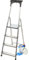 KADAX Aluminiumleiter, Stehleiter bis zu 125 kg, Stufenleiter, Klapptritt für Senioren, Alu-Sicherheits-Stehleiter, klappbare Leiter mit Ablage, Aluklappleiter, Aluleiter (4 Stufen)