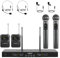 Phenyx Pro Drahtloses Mikrofonsystem, 4-Kanal-Drahtlosmikrofon-Set mit Hand-/Taschen-/Kopfbügel-/Ansteckmikrofonen, schnurloses Mikrofon für Gesang, Karaoke, Kirche (PTU-5200-2H2B)