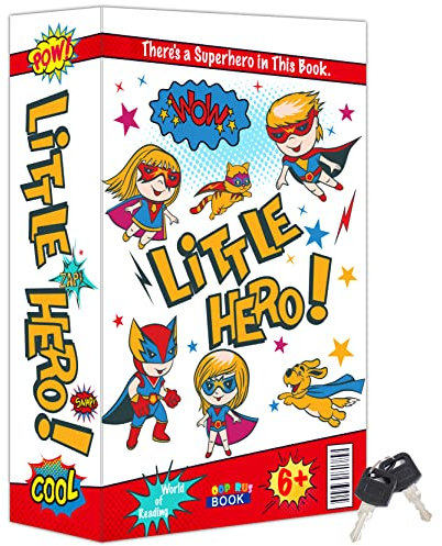 Super Hero Echte Seiten Buchsafe mit Schlüsselschloss, Geldsafe Buchaufbewahrung Schloss Boxen für persönliche Gegenstände, große Kapazität, Umleitung, Tresor, Handy, Bargeld