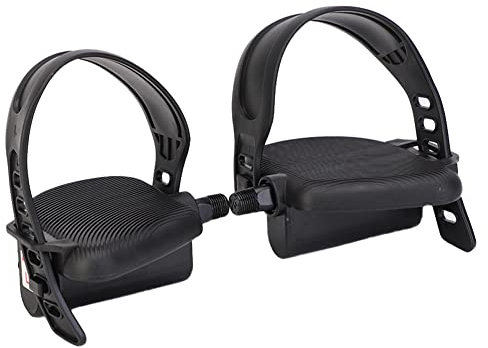 NIDONE 1 Paar Ersatz-Heimtrainer-Pedale mit verstellbaren Riemen, 9/16-Zoll-Gewinde Stationäre Spin Cycling Pedale, Indoor-Heimtrainer-Zubehör