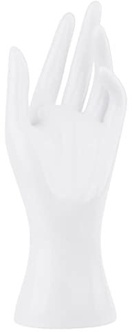 Amagogo Porte-Bague/Main Mannequin Femme Porte-Bijoux Gauche/présentoir à Bague/pour Chambre décor magasins Maison Table, Blanche