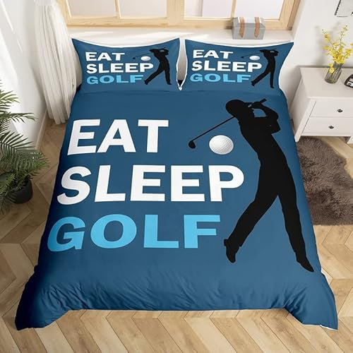 Homemissing Golf-Bettwäsche-Set für Doppelbett, für Jungen, Mädchen, Golf-Sport-Bettwäsche-Set für Kinder, Damen, Herren, ultraweich, für Golfliebhaber, Bettdeckenbezug, Bettwäsche, Reißverschluss