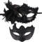 wugongshan 2 Stk Maskerade Masken, Schwarze Venezianische Party Spitzenmasken Augenmasken, Damen Sexy Maskenball Masken, für Männer Frauen Maskerade Kostümfeste Party