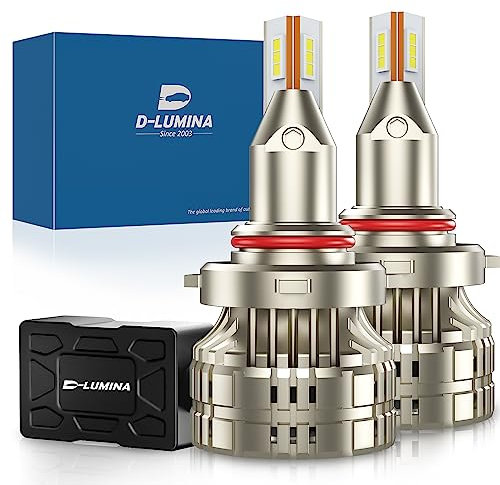 D-Lumina 9012/HIR2 LED Headlight Bulb Projector Canbus Error Free 120W 20000LM Auto Car Lamp Lights Conversion Bulb Light 6000K white,Standard beam for headlight with lens - Pack of 2