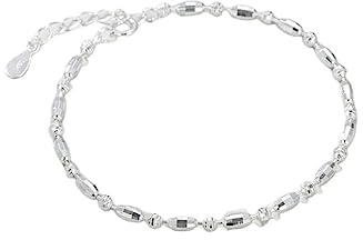 LerijN Armreif Damen Silber 925,Vintage S925 Silber Armband Für Frauen Silber Bohnen Sterling Silber Armband Armreif Mit Verstellbarer Silberkette Glücksschmuck Für Frauen