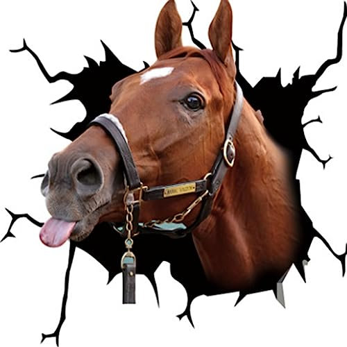 SHTGOI Pferdekopf Aufkleber 3D Autoaufkleber Auto Dekoration Aufkleber Karosserie und Heckscheibendekor Dekor Aufkleber für Autofenster Laptop Dekoration Kühlschrank Aufkleber 30 x 30 cm 2#