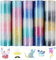 Tintnut Gradient Glitter HTV Iron on Vinyl - 12 x 10 Rainbow Ombre Glitter Heat Transfer Vinyl DIY T-Shirts, Hat, Clothing HTV Vinyl Sheets