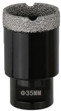 Vearter 35mm Trocken Diamant Kernbohrer, M14 Gewindeanschluss Vakuumgelötete Lochsäge für Mauerwerk, Diamantbohrkrone für Fliesen, Marmor, Granit, Porzellan, Beton und Quarzstein