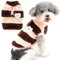 Zunea Hundepullover für Kleine Hunde Katze Fuzzy Sherpa Fleece Hundemäntel Gestreift Winterjacke Mantel mit D-Ring Weich Warm Pullover Weste Welpenkleidung Kaltes Wetter Haustier Chihuahua Wein XXL