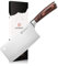 KEEMAKE Couteau Cuisine Feuille de Boucher Professionnel 18 cm, Couperet Boucher en Acier Inoxydable, Couteau Hachoir Chef Chinois pour Viande Légume, Manche en Pakkawood