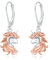 Mädchen Creolen 925 Sterling Silber Tier Einhorn Ohrringe für Damen Kinder Kleine Creolen Kreis Ohrringe Tier Anhänger Schmuck für Tochter Kinder