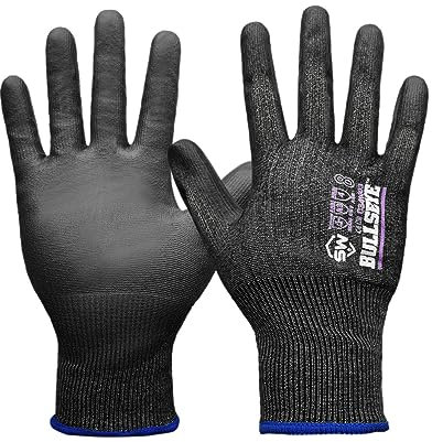 QEARSAFETY 3 Prs 18 Gauge Ultra Light weight Cut Resistance Work Safety Gloves, Thin PU Palm Coated, Precision Work Handling (M)