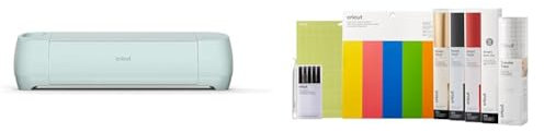 Cricut - Mint Green Schneidemaschine für Stoff und Karton, inkl. Starter-Bundle mit über 100 Materialien und 6 Werkzeugen, bis zu zweimal schneller als das Vorgängermodell