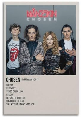 Måneskin Album-Poster, Leinwand-Poster, Raumdekoration, ästhetisches Poster, künstlerisches Poster für Schlafzimmer, Wohnzimmer, Wände, 30 x 45 cm, ungerahmter Stil