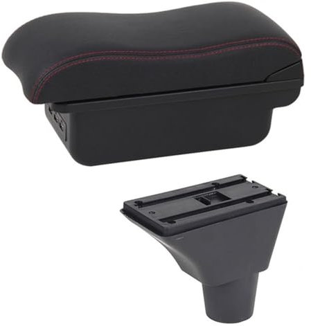 Boîte rangement centrales Pour Seat Pour Ibiza 6j Pour Ibiza 6L Boîte D'accoudoir Voiture Contenu Magasin Central Avec Porte-gobelet Boîte Rangement Console Centrale USB ( Couleur : C2 Red Line )