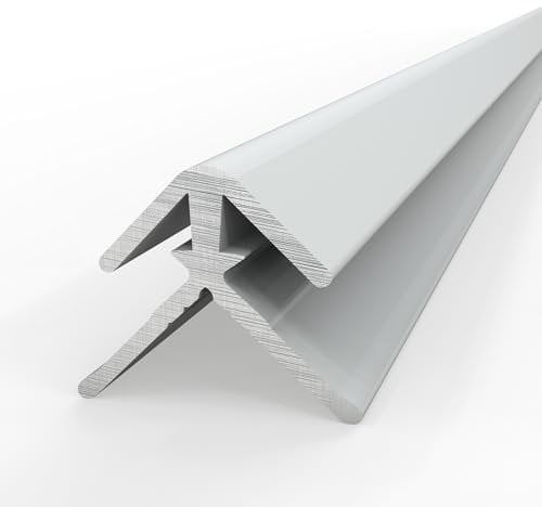 AUPROTEC Aluminium Profil Außeneckprofil Weiß 200cm Eckverbinder Alu Eckprofil Verbindungsprofil für 3mm Duschrückwände Wandverkleidung Profilleisten für Küchenrückwand