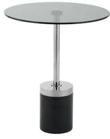 Qiyano Kalia Beistelltisch Schwarz - Elegantes Glas & Marmor Design, Wohnzimmer, Schlafzimmer, Nachttisch, Robust, Ablagetisch, Couchtisch, Sofatisch