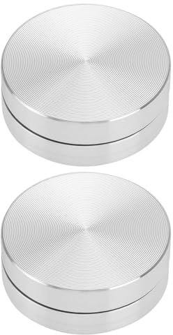 YINETTECH 2Pcs Cake Turntable Aluminum Spindle Spinner Pottery Trim Rotary Tool Mini Polymer Clay Spinner for Pottery Lovers Silver 30mm
