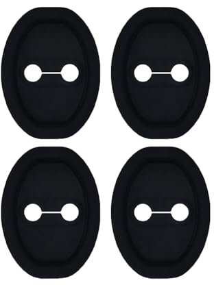 4PCS Car Door Lock Silicone Protective Pad Shock Absorbing Door Lock Decorations Car Door Lock Close Door Protective Pad for Exterior Accessories, Universal for Many Models (Black)