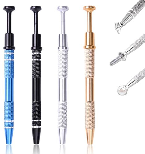MAEXUS Pinze per piercing a sfera (4 pezzi) con 4 artigli, pinzetta per gioielli, strumento per pick up, piercing a sfera Grabber, per gioielli, piccole parti, chip IC, 4 colori
