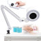 Vacuum Nail Dust Collector for Pedicure & Manicure, Low Noise Dust Collector Nail Tech with Built-in Dimmable LED, Changeable Filter, and Universal Table Mount